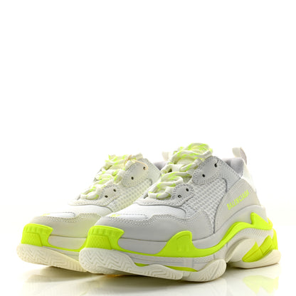 Balenciaga Fabric Mesh Womens Triple S Sneakers 37 Fluo Yellow White Grey 3 of 10