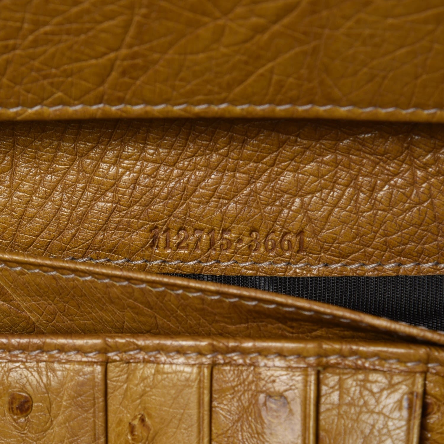 Gucci Ostrich Metal Bar Continental Wallet Tan 7 of 7