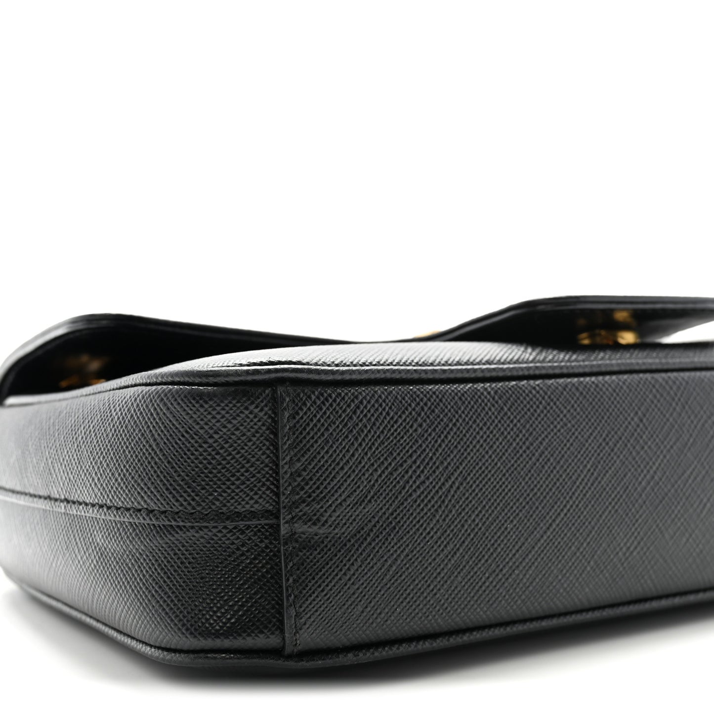 Saffiano Flap Shoulder Bag Black