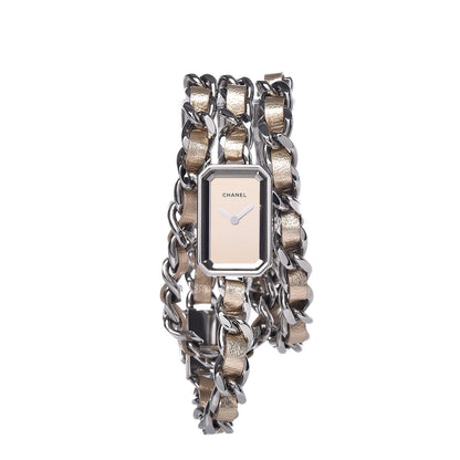 Chanel Stainless Steel Lambskin 16mm Premiere Rock Triple Row Quartz Watch Gold 1 of 6