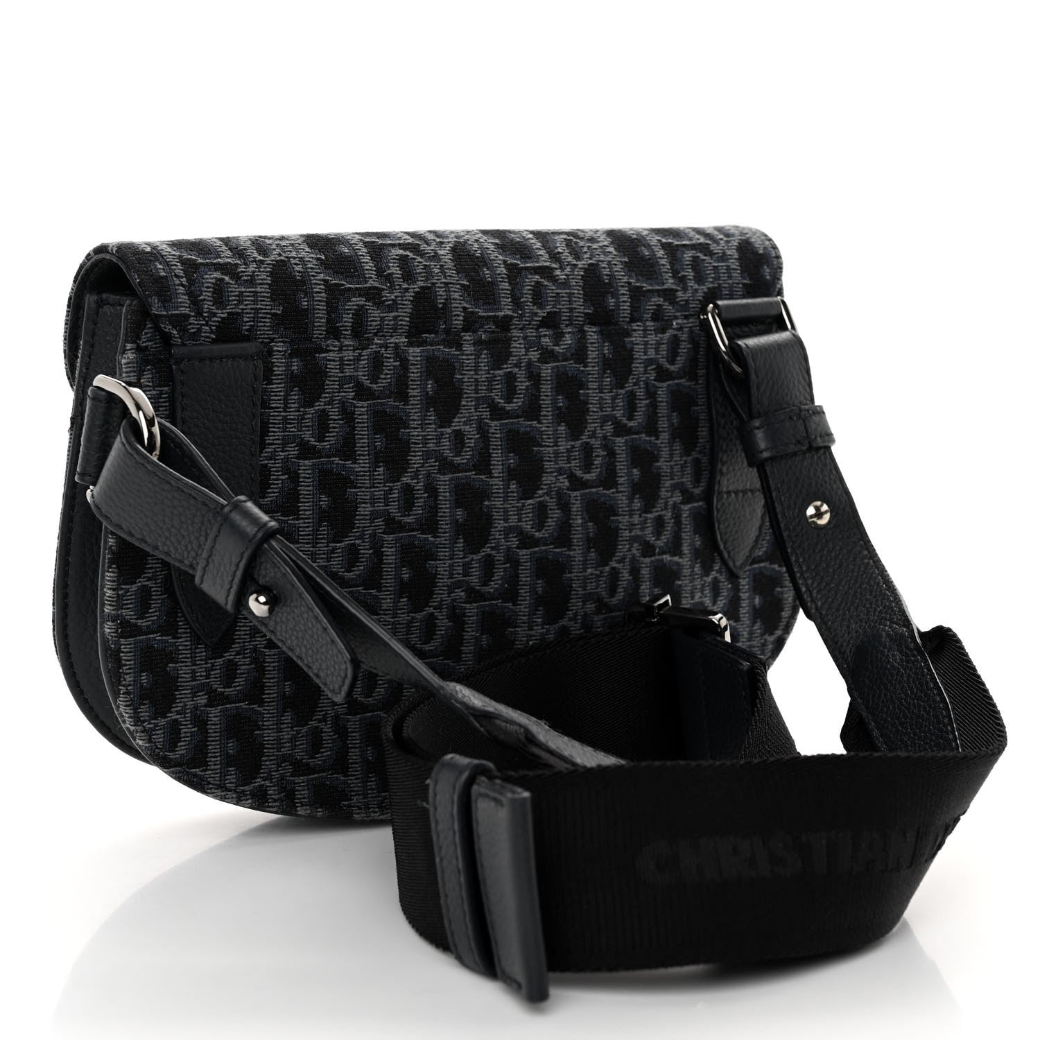Christian Dior Oblique Saddle Messenger Pouch Blue Black 3 of 9