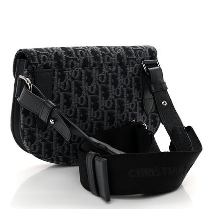 Christian Dior Oblique Saddle Messenger Pouch Blue Black 3 of 9