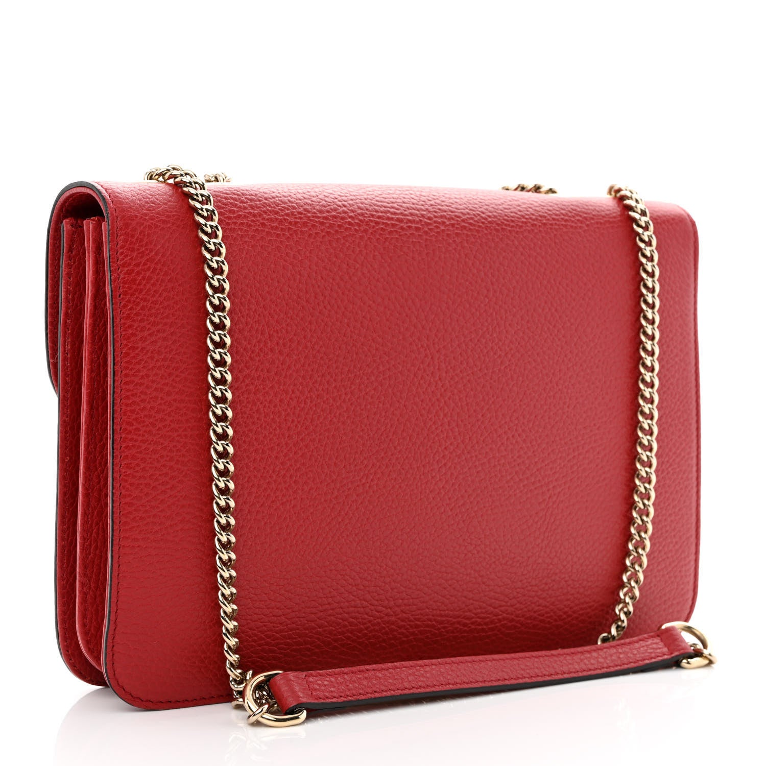 Gucci Dollar Calfskin Interlocking G Shoulder Bag Red 3 of 12