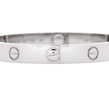 Cartier 18K White Gold 4 Diamond LOVE Bracelet 16 4 of 9