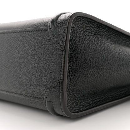Celine Drummed Calfskin Nano Luggage Black 9 of 10