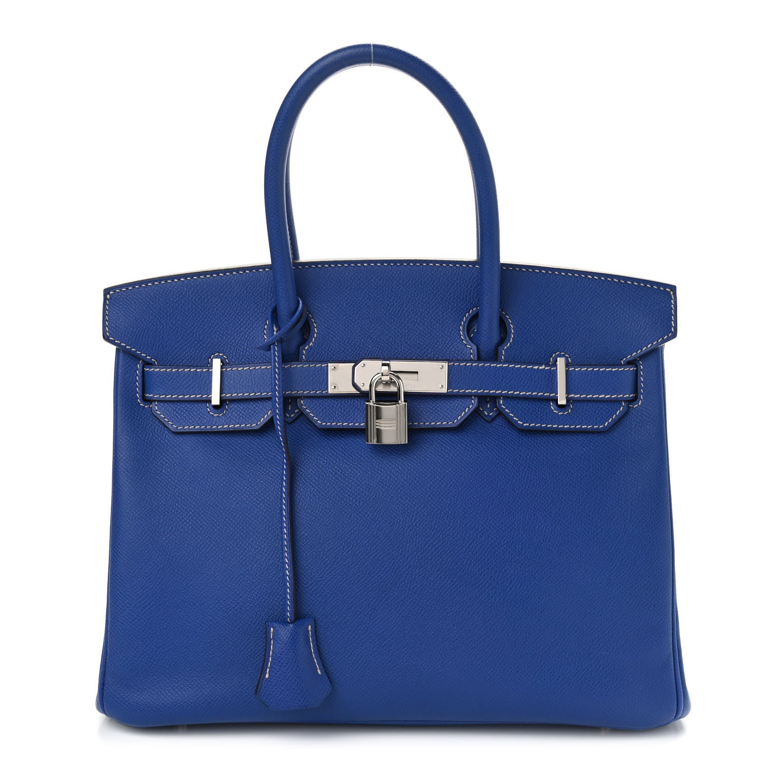 Hermes Epsom Candy Birkin 30 Bleu Electrique Mykonos 1 of 10