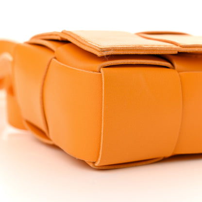 Bottega Veneta Lambskin Maxi Intrecciato Extra Mini Cassette Crossbody Bag Tangerine 8 of 10