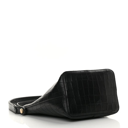 Mulberry Calfskin Crocodile Embossed Small Kite Bucket Bag Black 4 of 11
