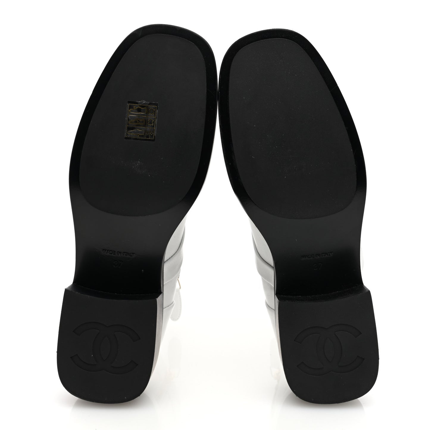 Shiny Goatskin Cap Toe Short Boots 37 White Black
