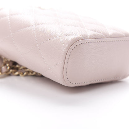 Chanel Caviar Quilted Small Vertical Coco Beauty Vanity Case With Chain Light Pink 9 of 11
