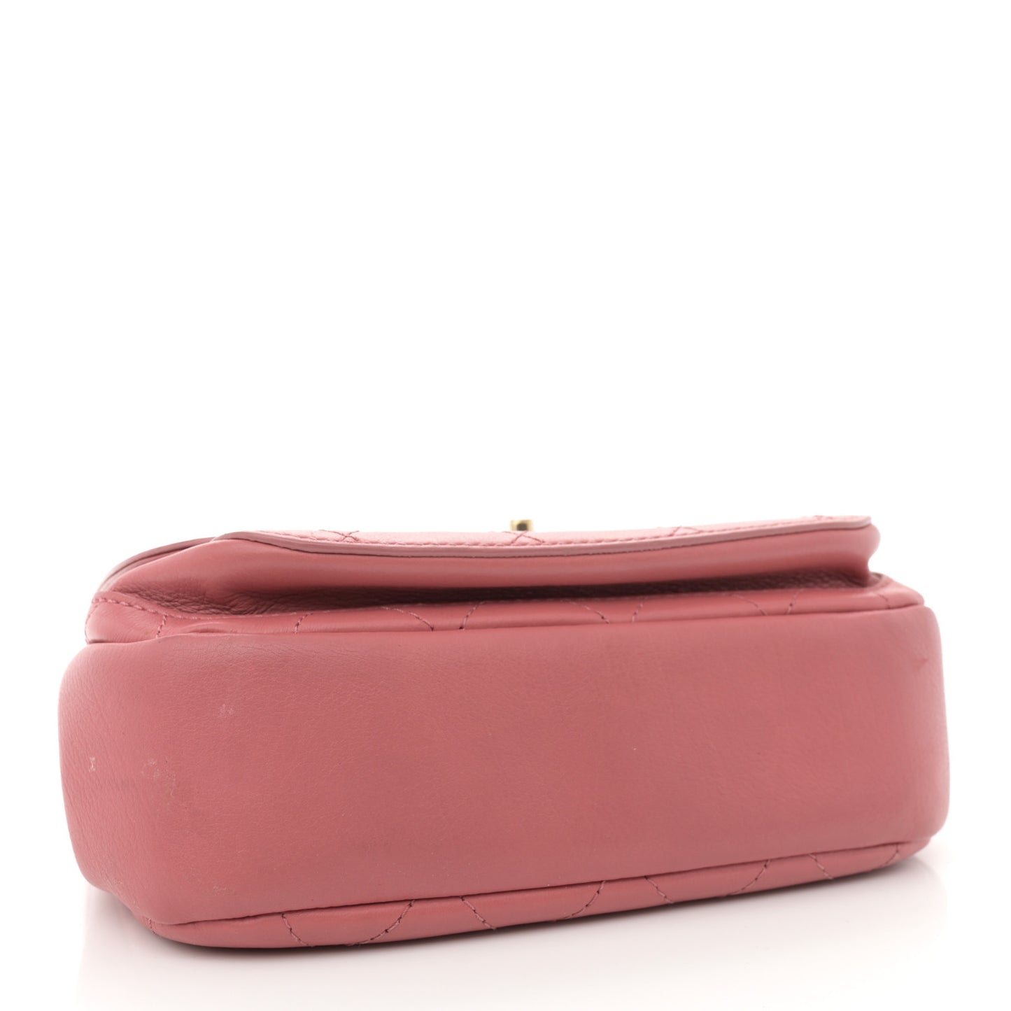 Calfskin Stitched Small Flap Bag Pink