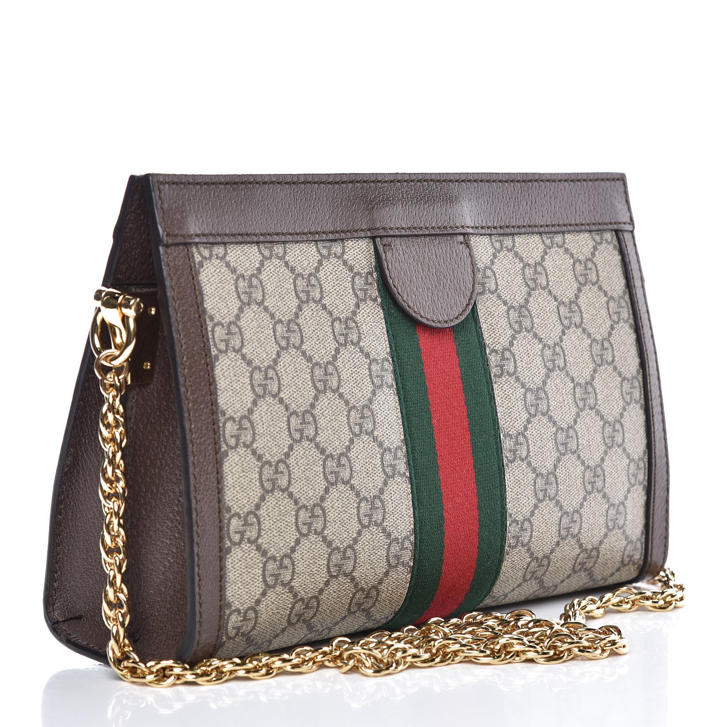 Gucci GG Supreme Monogram Web Small Ophidia Chain Shoulder Bag Brown 3 of 10