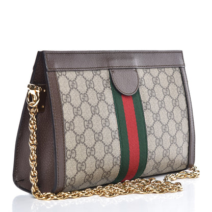 Gucci GG Supreme Monogram Web Small Ophidia Chain Shoulder Bag Brown 3 of 10