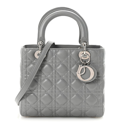 Christian Dior Lambskin Cannage Medium Lady Dior Grey 1 of 10