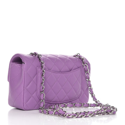 Chanel Lambskin Quilted Mini Rectangular Flap Purple 3 of 11