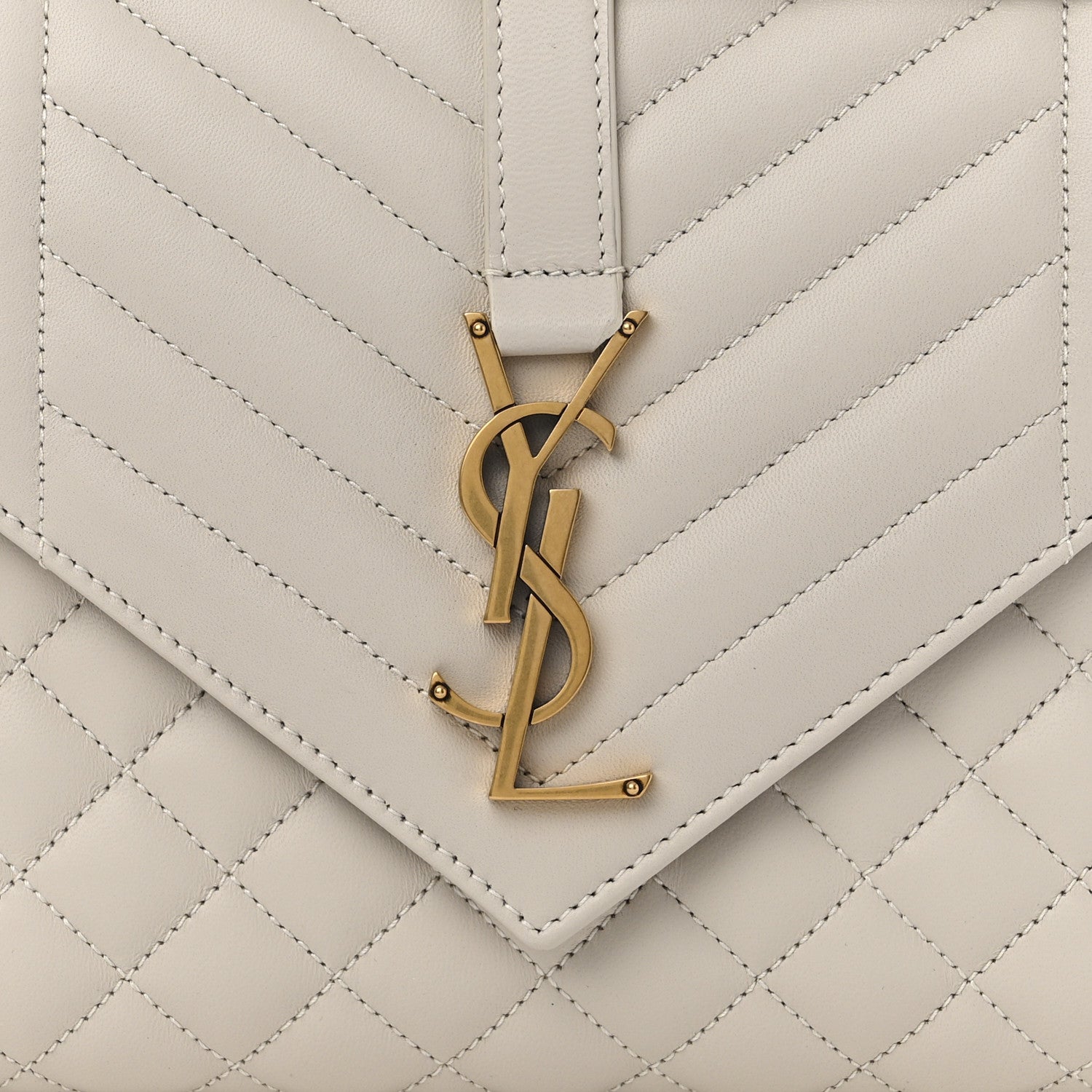 Saint Laurent Grain De Poudre Textured Mixed Matelasse Medium Triquilt Monogram Satchel Porcellana 8 of 12