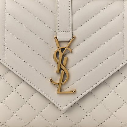 Saint Laurent Grain De Poudre Textured Mixed Matelasse Medium Triquilt Monogram Satchel Porcellana 8 of 12