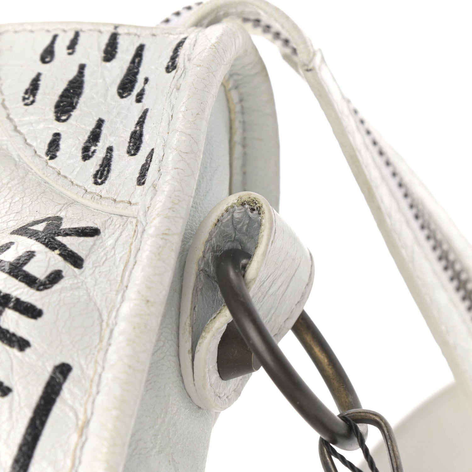 Balenciaga Agneau Graffiti All Over Classic Hardware Mini City White Multicolor 12 of 20