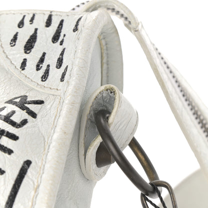 Balenciaga Agneau Graffiti All Over Classic Hardware Mini City White Multicolor 12 of 20