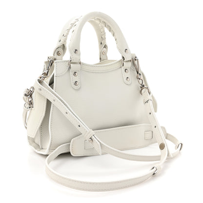 Balenciaga Grained Calfskin Neo Classic Silver Hardware Mini City White 3 of 12