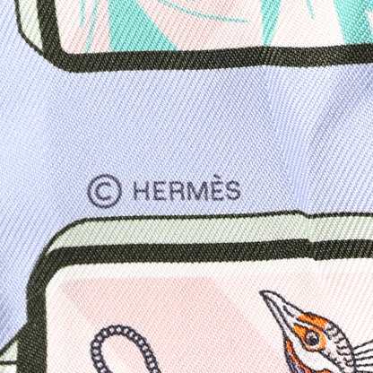Hermes Silk Story Twilly Blue Pale Rose Vert 3 of 4