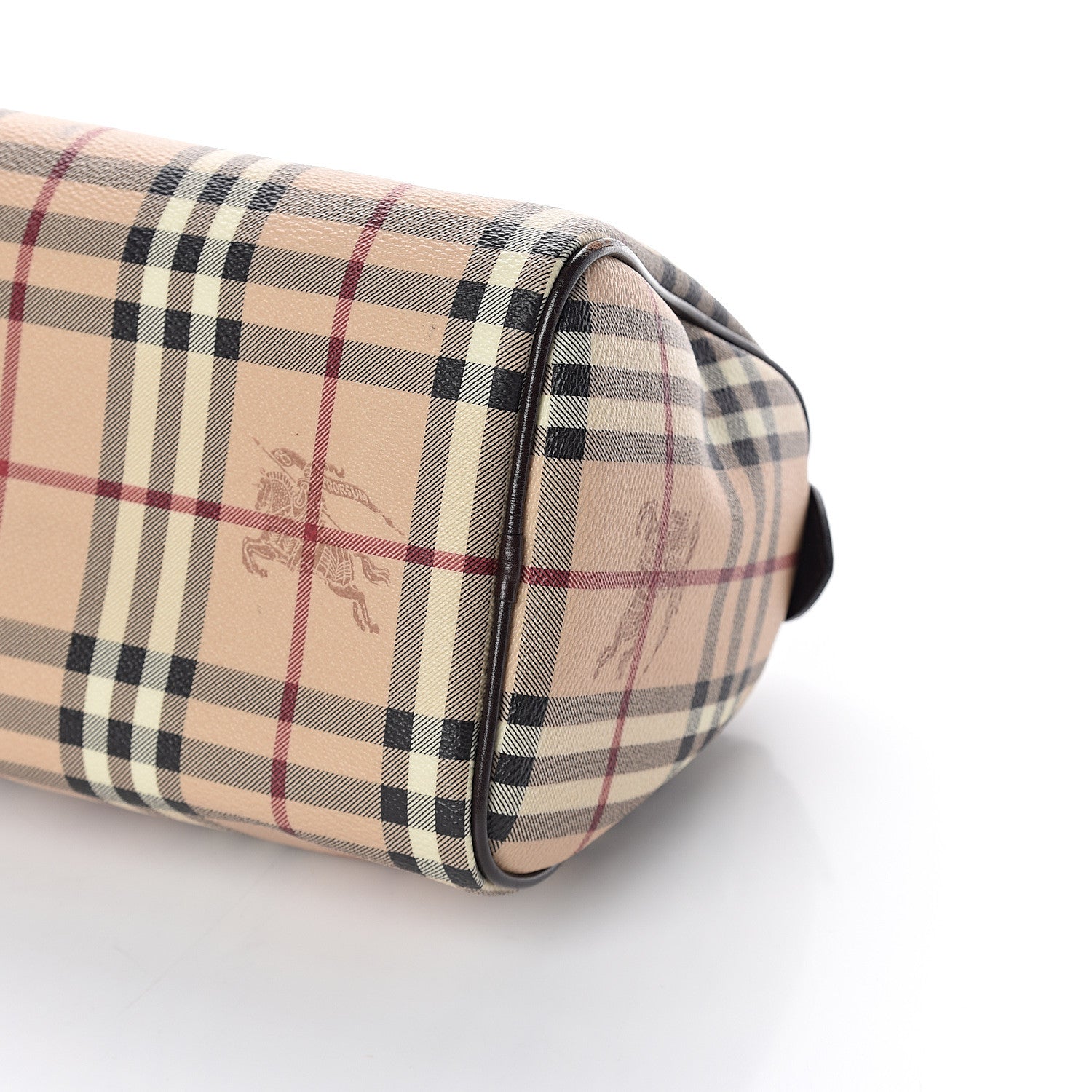 Burberry Haymarket Check Small Chester Bowling Bag Chocolate 7 of 8