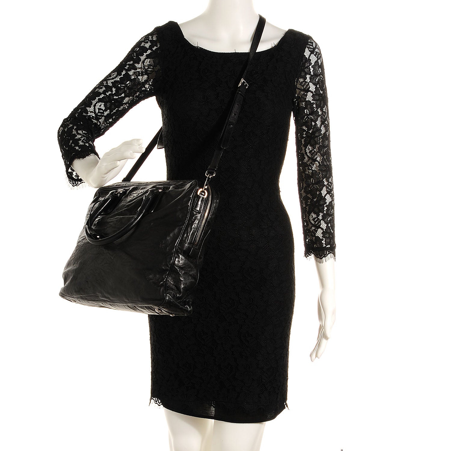 Prada Nappa Antique Satchel Nero Black 2 of 11
