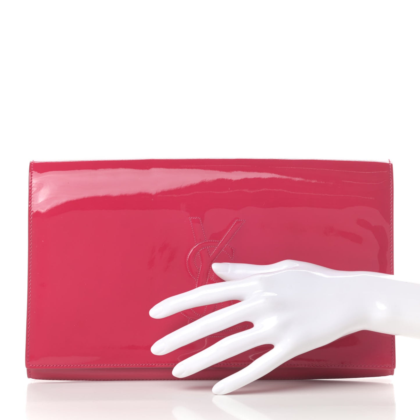 Patent Monogram Large Belle De Jour Clutch Fuchsia
