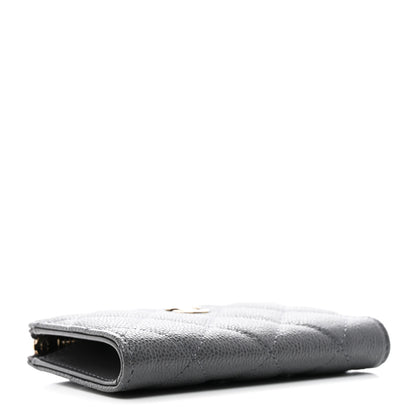 Chanel Caviar Quilted Zipped Key Holder Case Dark Gray 4 of 8