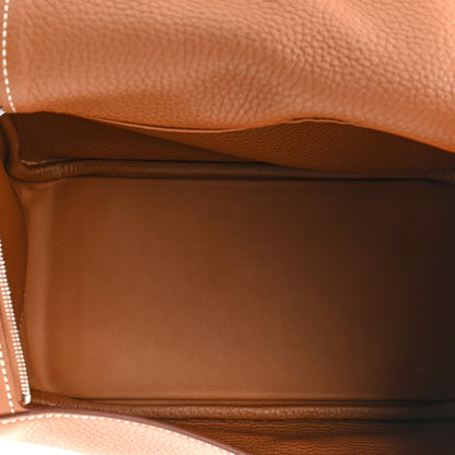 Hermes Taurillon Clemence Lindy 26 Gold 5 of 8