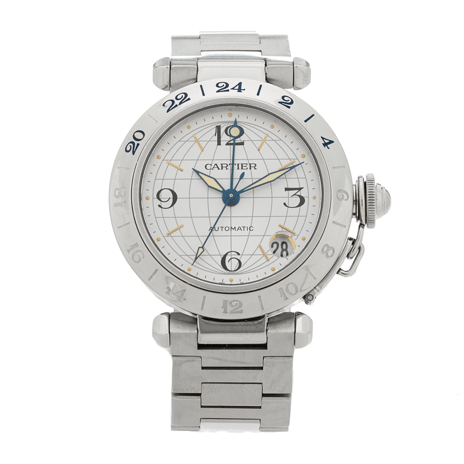 Cartier Stainless Steel 35mm Pasha GMT Automatic Watch 1 of 5