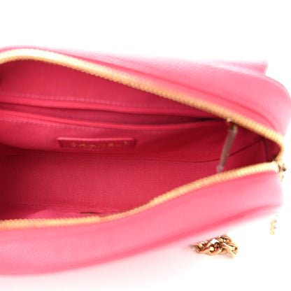 Chanel Caviar Diamond Stitched CC Medium Flap Bag Dark Pink 5 of 11