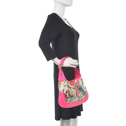 Gucci Canvas Flora Medium Jackie Hobo Fuchsia 2 of 20