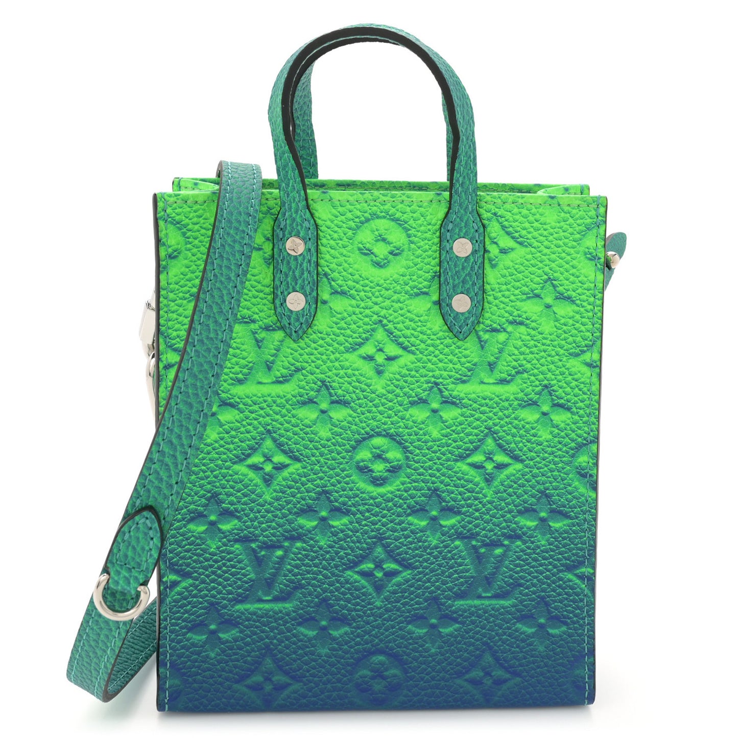 Taurillon Illusion Sac Plat XS Bleu Vert