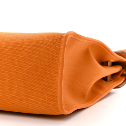 Hermes Toile Officer Vache Hunter Herbag Zip 31 PM Jaune Ambre Natural 12 of 13