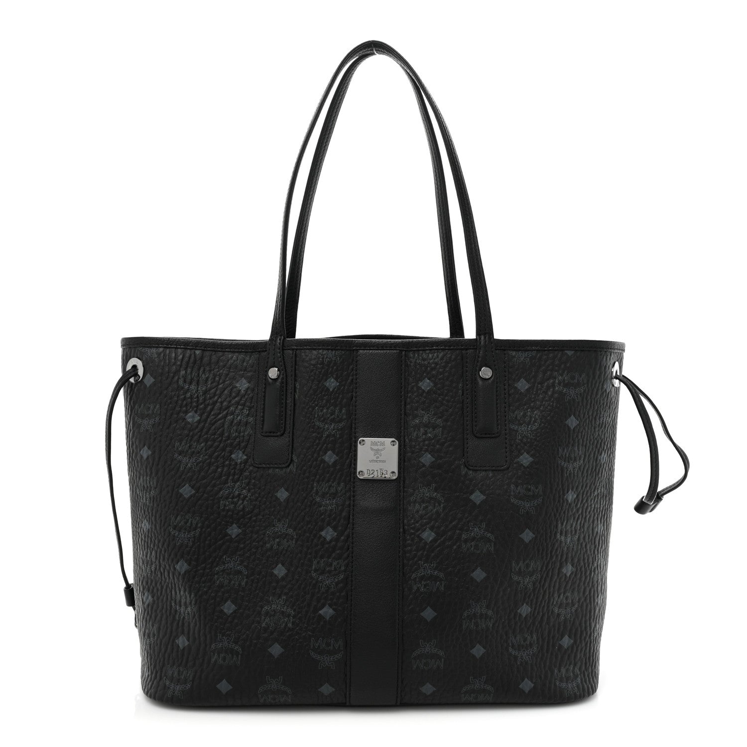 MCM Grained Calfskin Visetos Medium Liz Reversible Shopper Tote Black 1 of 19