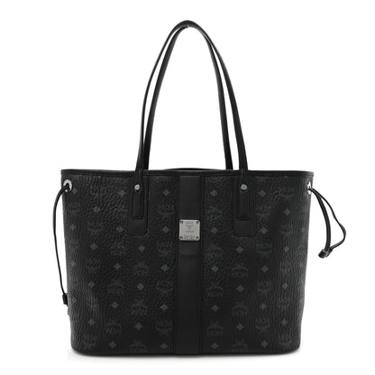 MCM Grained Calfskin Visetos Medium Liz Reversible Shopper Tote Black 1 of 19