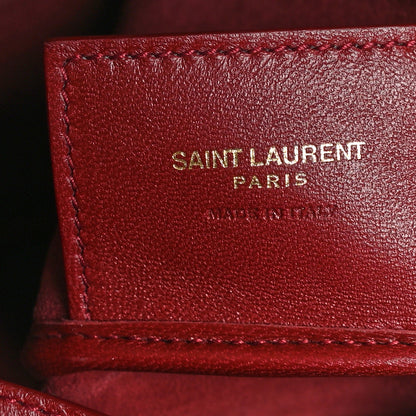 Saint Laurent Calfskin Medium Paris VII Flat Hobo Red 7 of 12