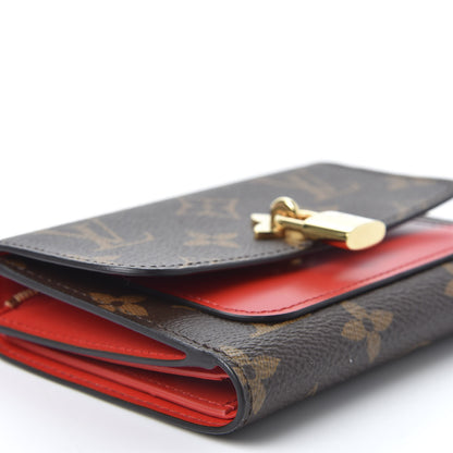 Louis Vuitton Monogram Flower Lock Compact Wallet Coquelicot 4 of 8