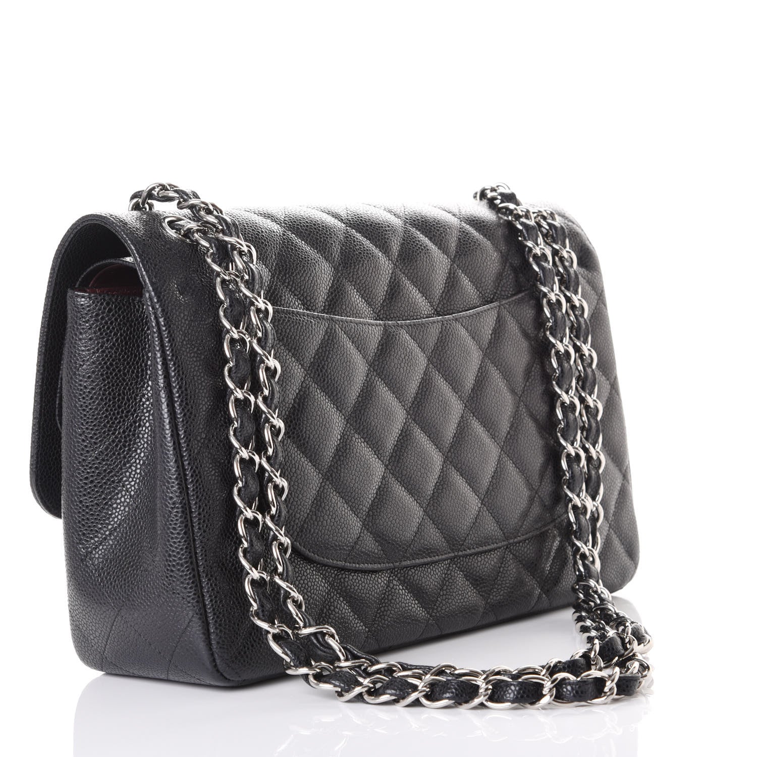 Chanel Caviar Quilted Jumbo Double Flap Black 2 of 9