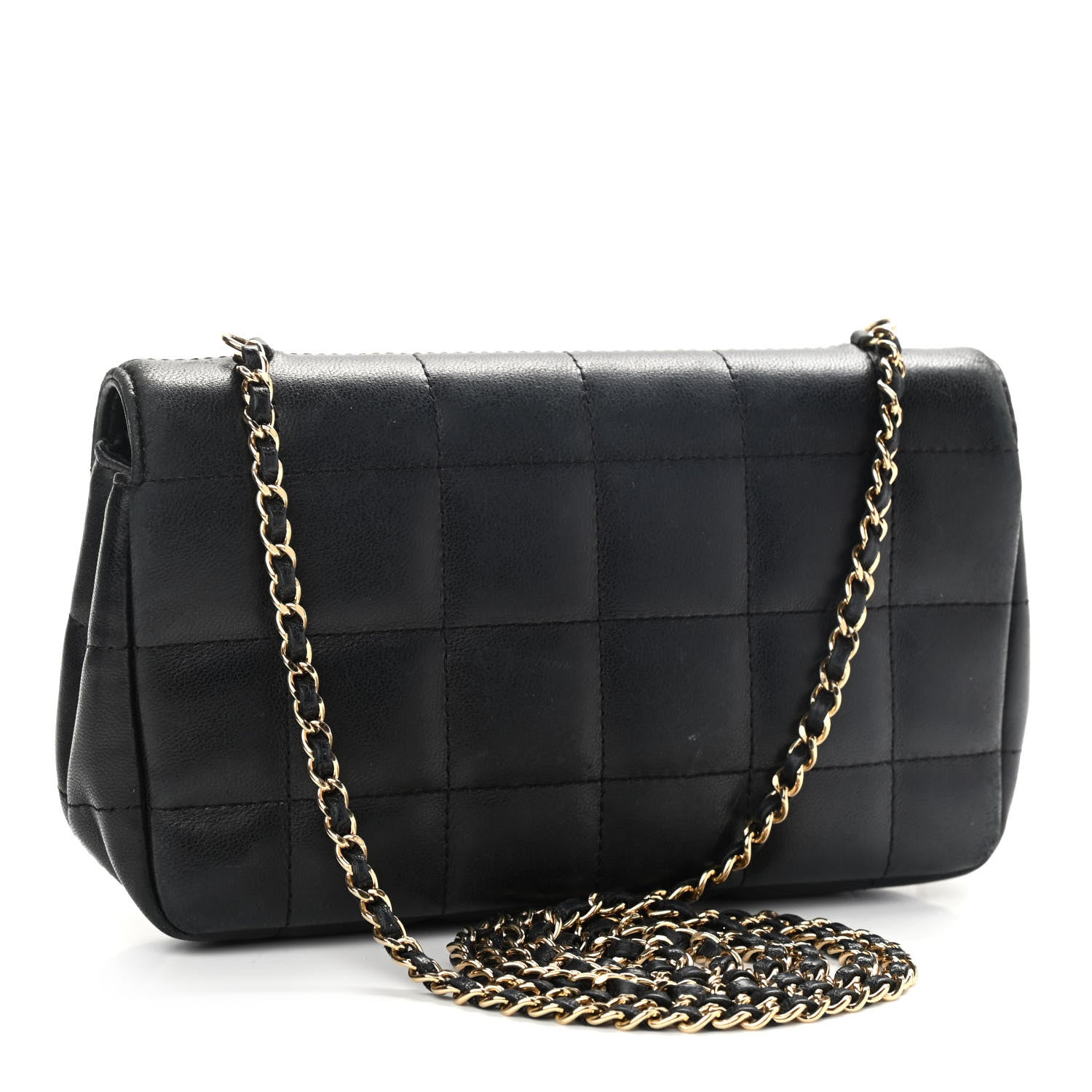 Chanel Lambskin Quilted Mini Chocolate Bar Camellia Flap Black 2 of 13