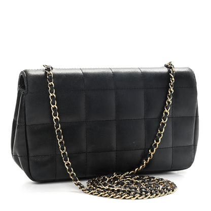 Chanel Lambskin Quilted Mini Chocolate Bar Camellia Flap Black 2 of 13