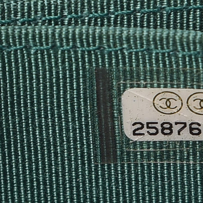 Chanel Metallic Caviar Quilted Zip Coin Purse Green 7 of 10