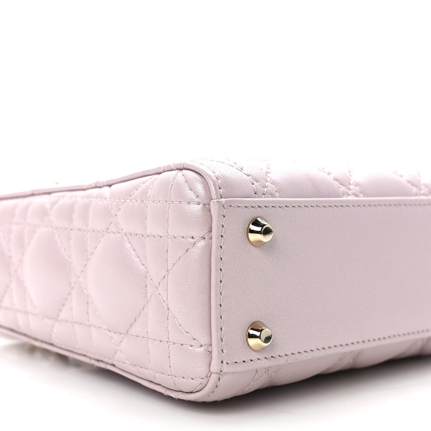Christian Dior Metallic Lambskin Cannage Mini Lady Dior Lotus 8 of 15