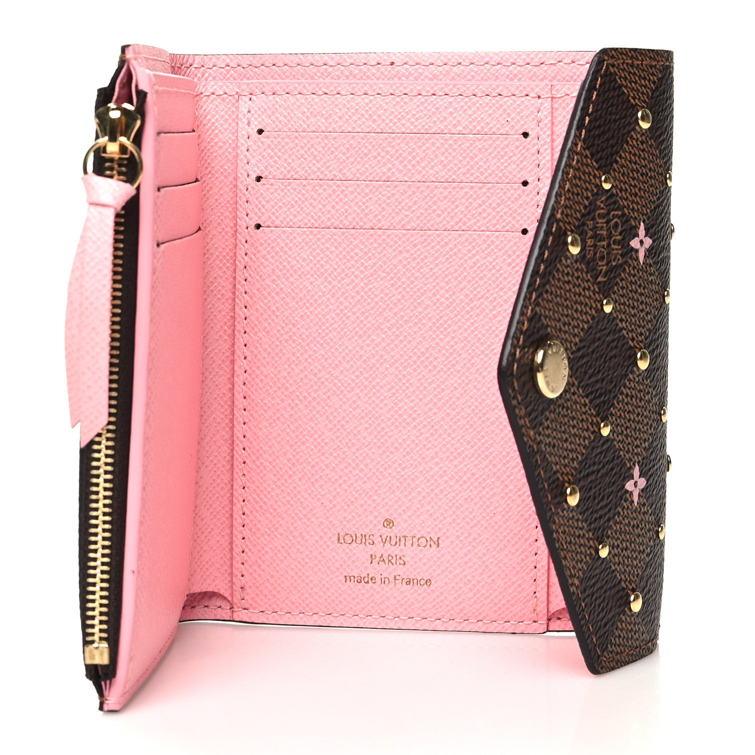 Louis Vuitton Damier Ebene Studded Victorine Wallet 5 of 8