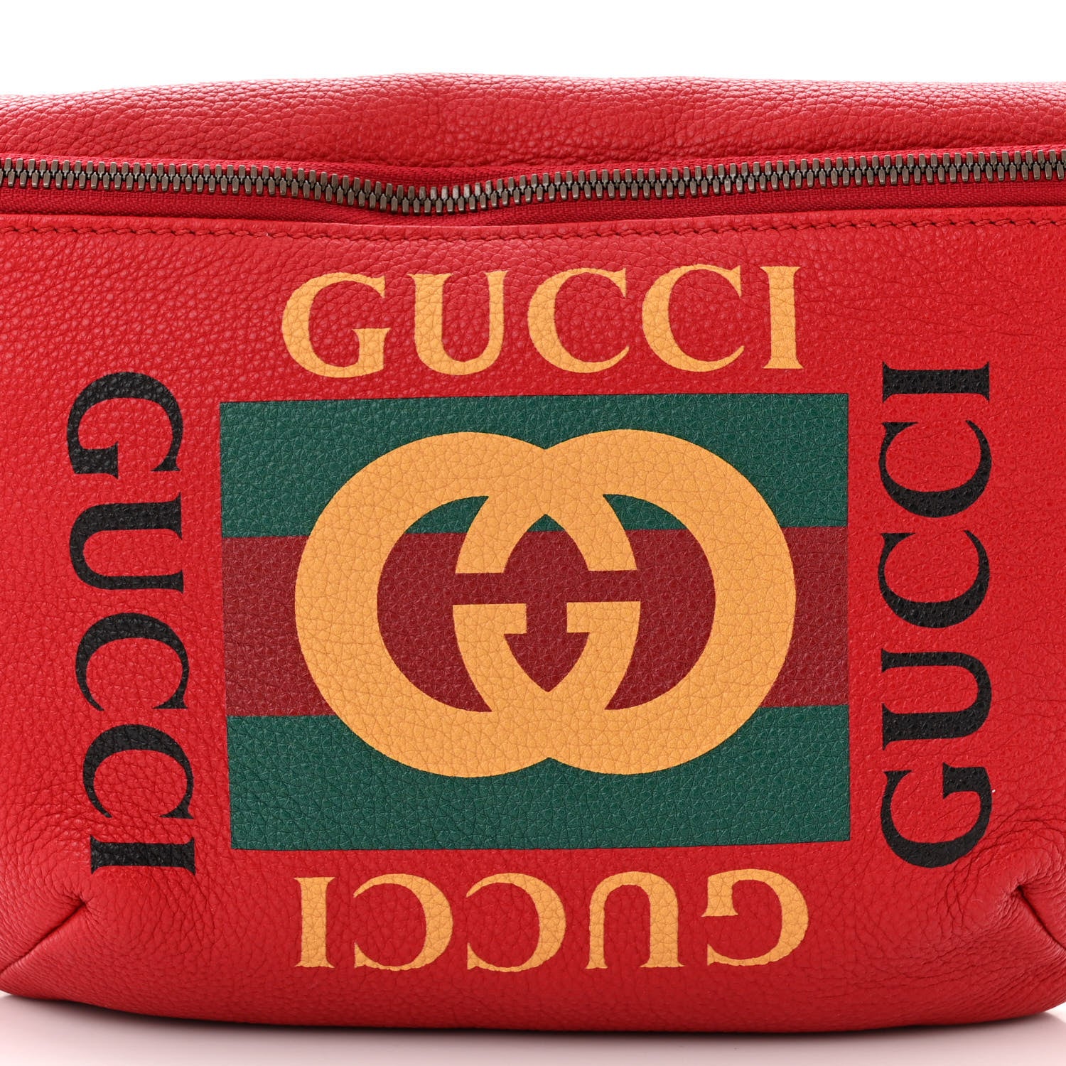 Gucci Grained Calfskin Logo Belt Bag Hibiscus Red 8 of 10