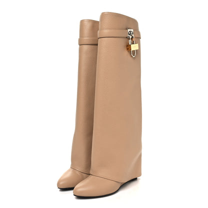Givenchy Calfskin Shark Lock Pant Boots 40.5 Beige 3 of 9