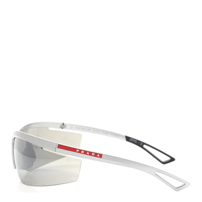 Prada Metal Rubber Linea Rossa Sport Sunglasses SPS A02S Argento 3 of 8