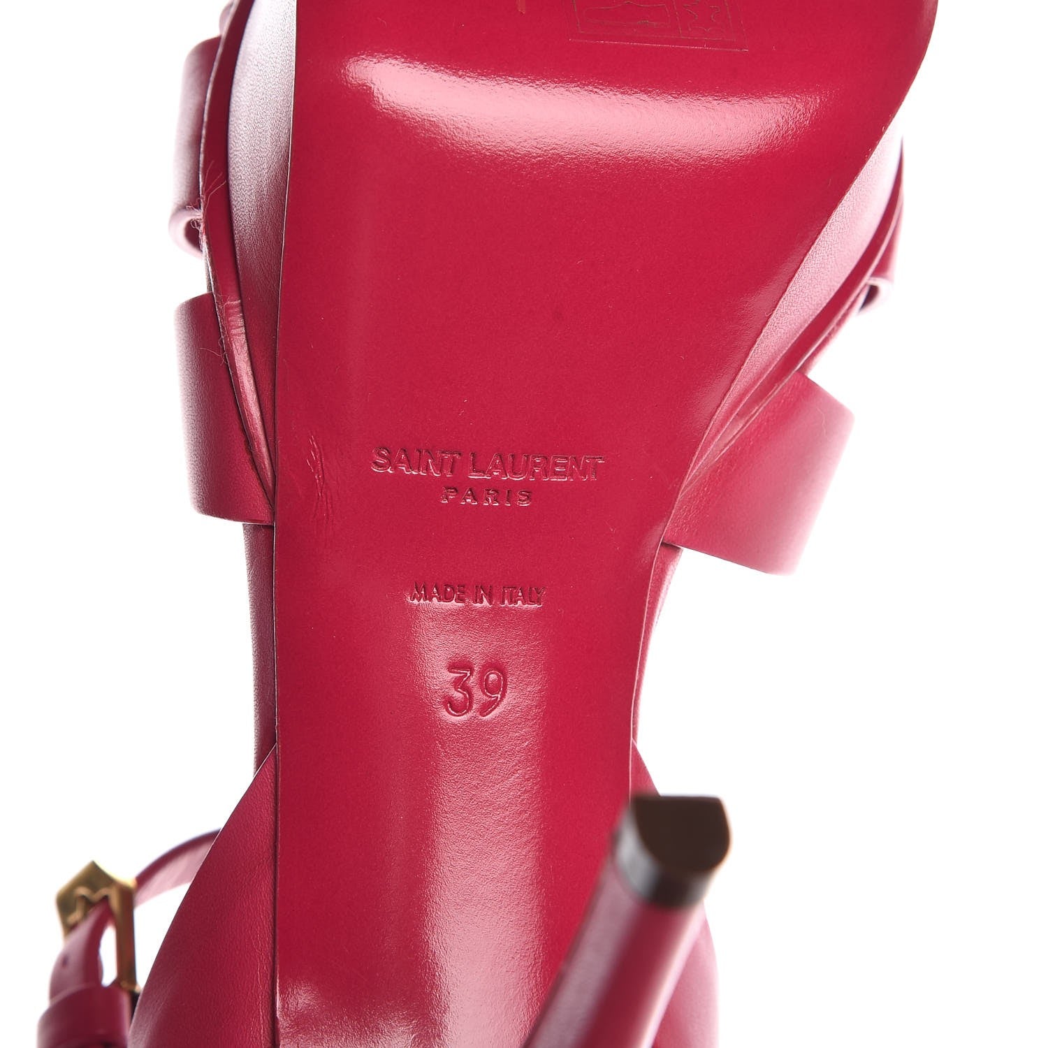 Saint Laurent Calfskin Tribute 75 Platform Sandals 39 Fuchsia 6 of 9
