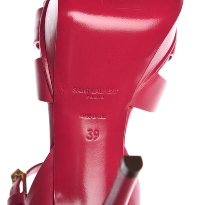 Saint Laurent Calfskin Tribute 75 Platform Sandals 39 Fuchsia 6 of 9